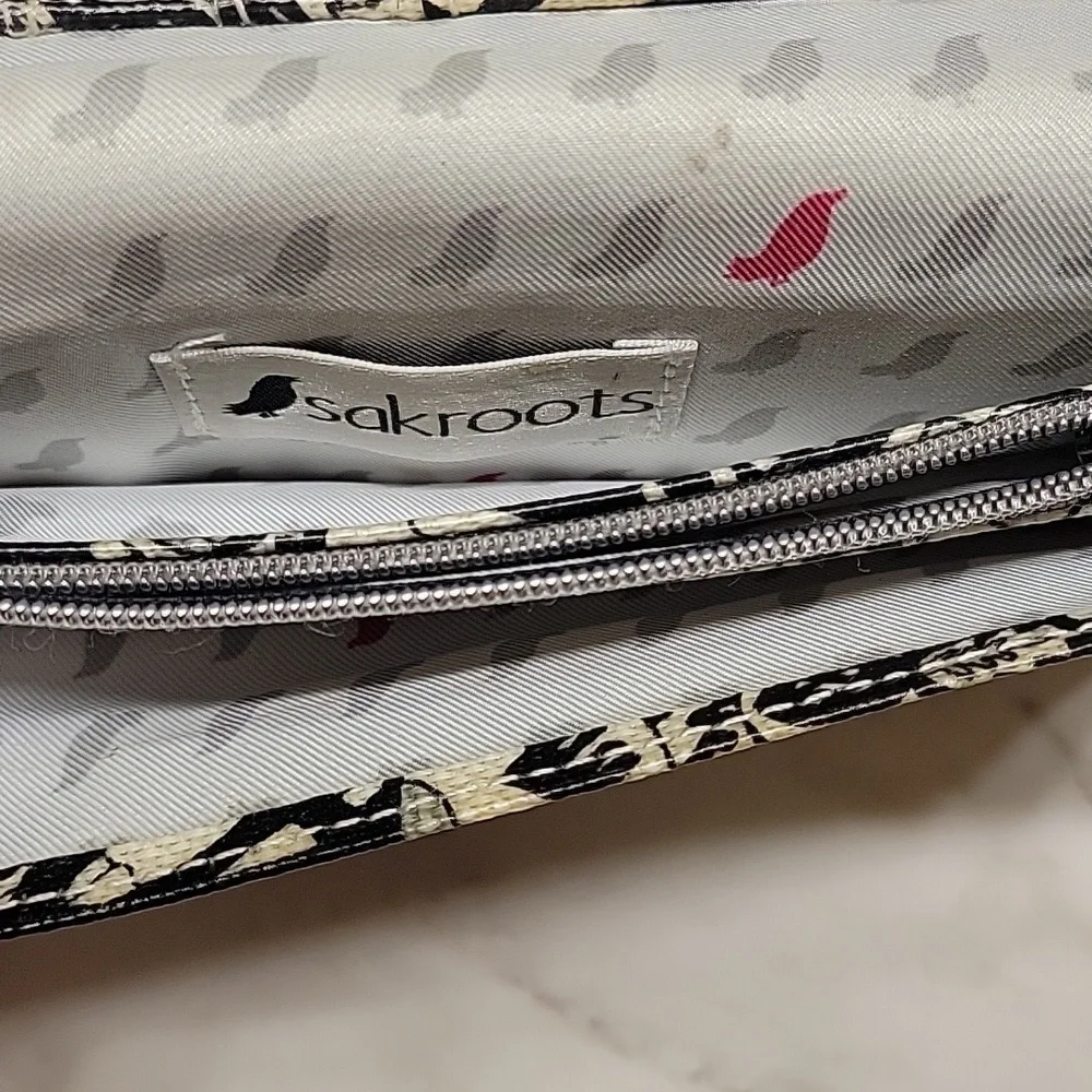 Sakroots Black and Beige Patterned Wallet